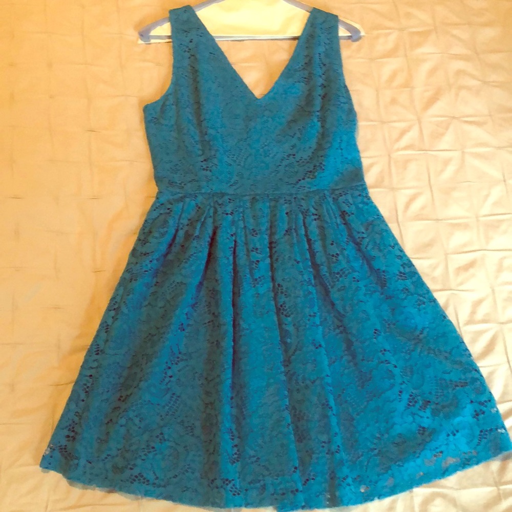 Size 4 blue lace mini dress